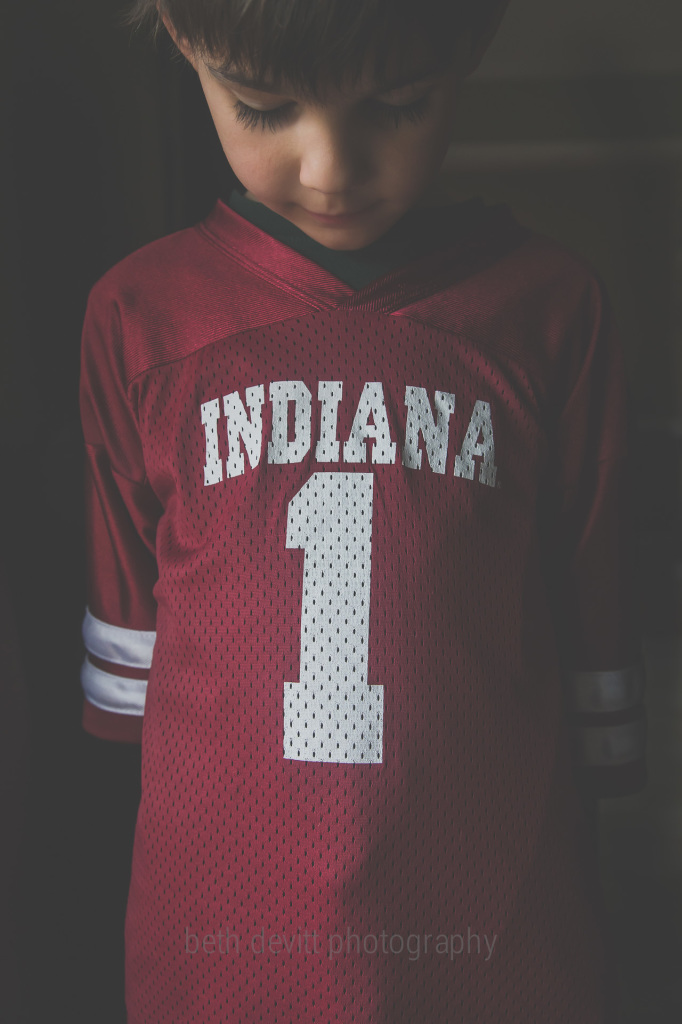 favorite team jersey day -- a great way for him to display his love for his aunt and uncle in indiana.  