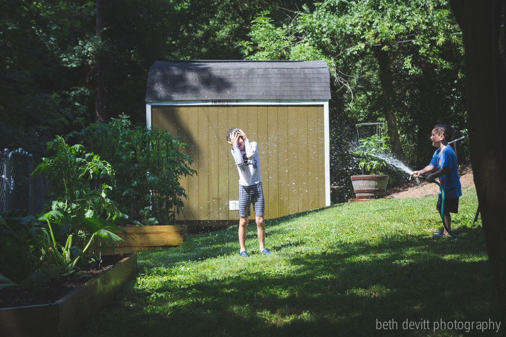 and this is why the boys need a change of clothes after we water the garden.  ;)