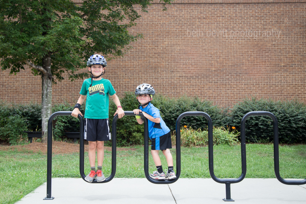 biking at the elementary school today.  