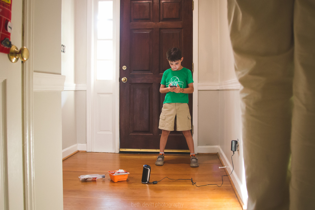 he played dj while daddy painted.  