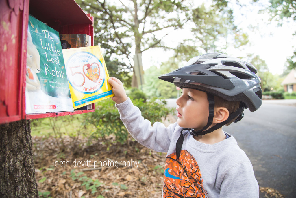 just a quick bike ride to our neighborhood's free library this morning.  we have been enjoying lots of berenstain bear books lately, so it was a treat to find one we have yet to read!