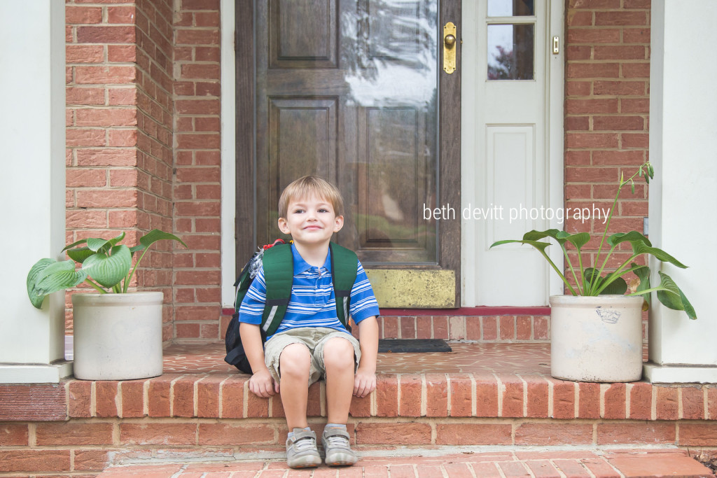 first day of preschool.  it started rough, but he fell in love with it by the day's end.  