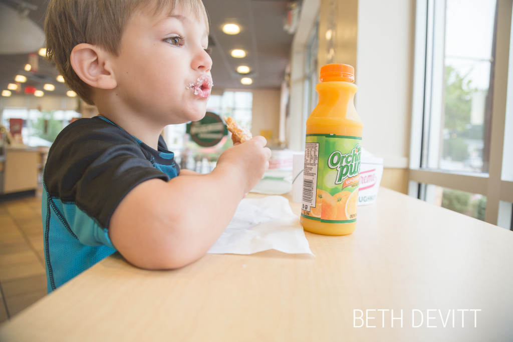 original glaze donut + oj + window seat to watch morning traffic = friday morning perfection