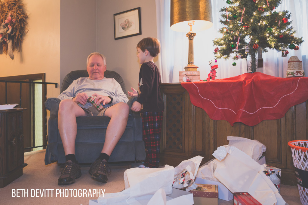 a quick road trip to grandma + pap pap's for some more celebrating.  we made it about ten minutes at their house before we started to open gifts.