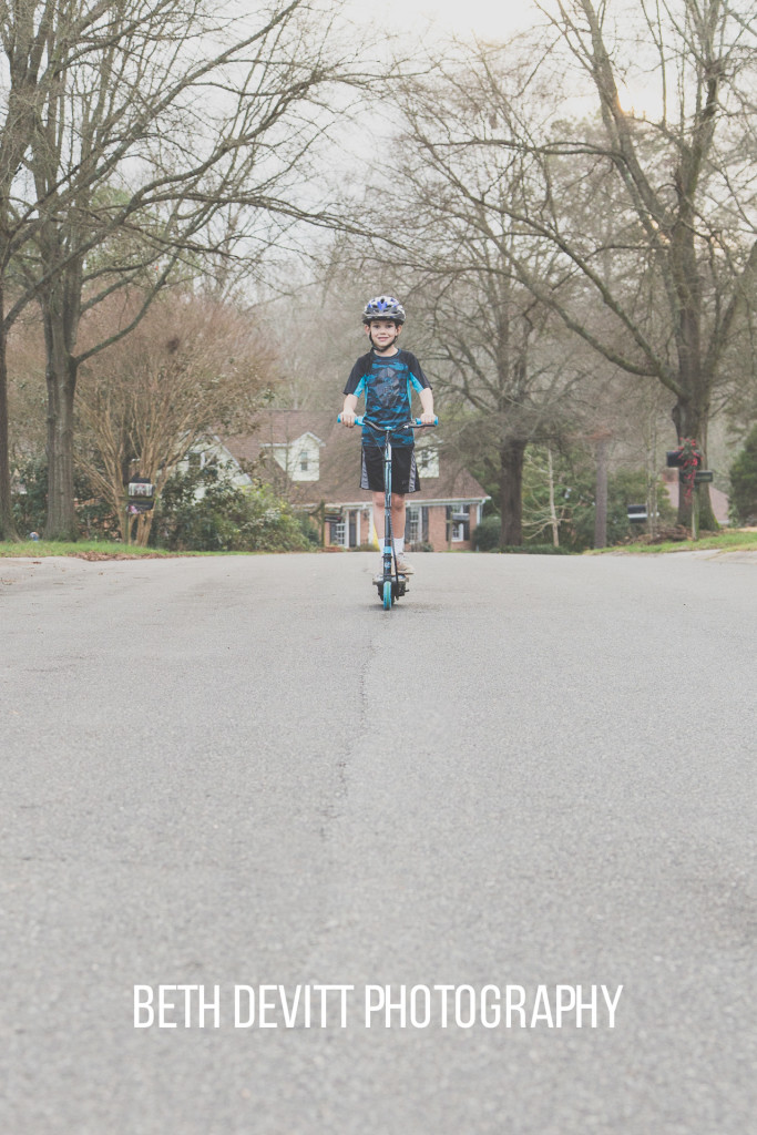 thanks to the unseasonably warm weather, this guy got a lot of electric scooter practice!